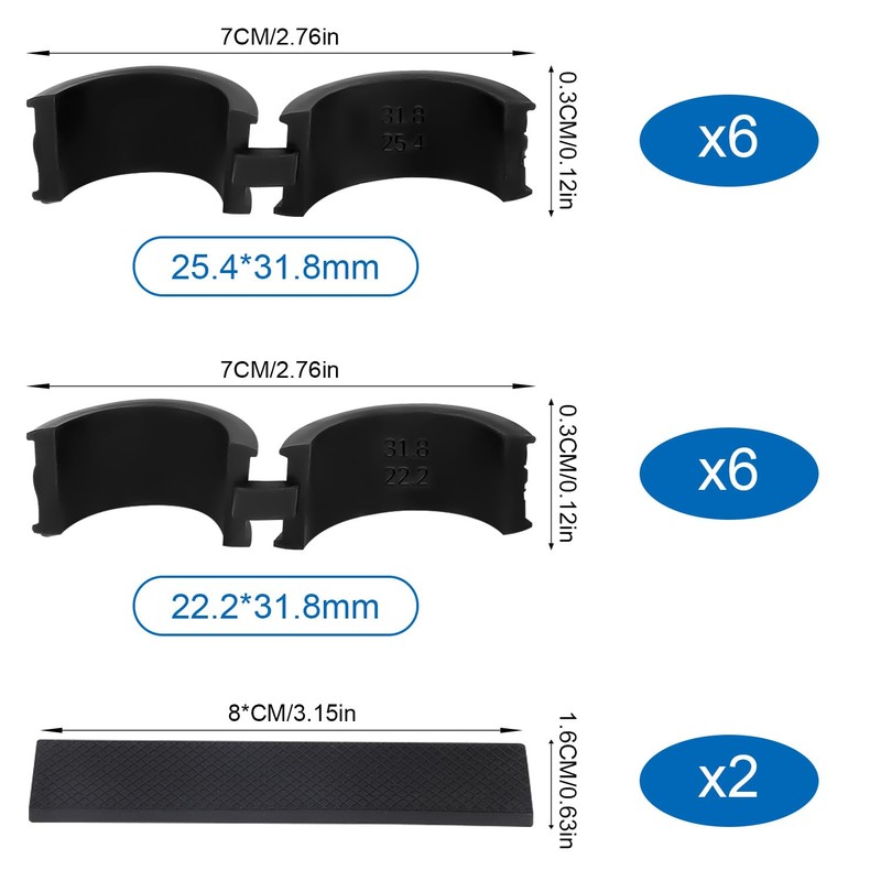 BOXOB Pack of 12 Rubber Seal for Bicycle Handlebars, with