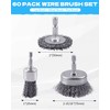 60 Pack Rocaris Carbon Steel Wire Wheel Brush Set -