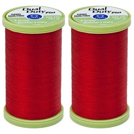 2-Pack Bundle Coats & Clark Dual Duty Plus Hand Quilting Thread 325yds Red s960-2250