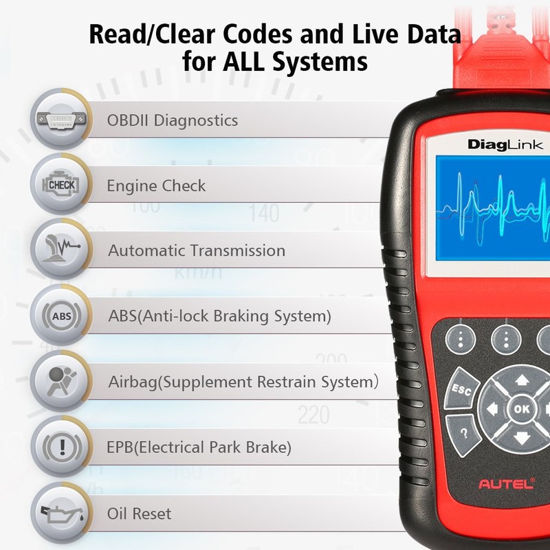 Autel Diaglink OBDII Code Reader Full Systems Diagnostic Scanner DIY