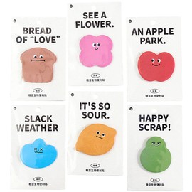 moin moin Sticky Notes, Sticky Notes, Set of 6, Total, 180 Pieces, Stickers, Slime, Emoticons, Colorful, Cute, Slime, Creatures, Animals, Bread, Lemon, Flowers, Apples, Squishy, Funny, Red, Blue |
