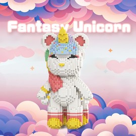 DAHONPA Animal Rainbow Unicorn Micro Building Blocks Set for Adults (5100 PCS), Creative Home & Office Decor Bricks Set, Collectible Display Model Gift for Adults and Kids
