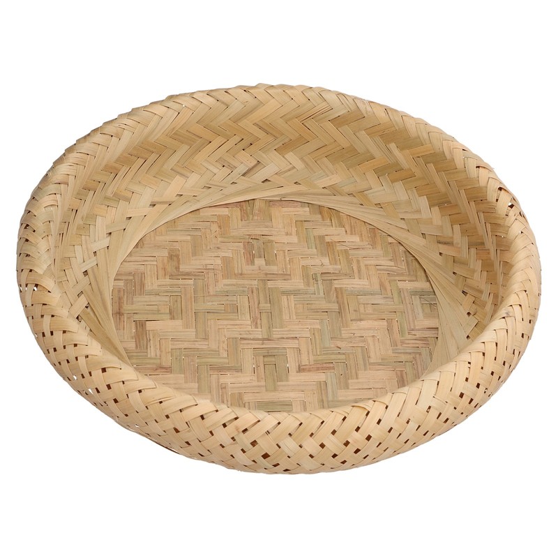 Round Bread Baskets Bamboo Hand Woven Fruits Vegetable Storage Basket