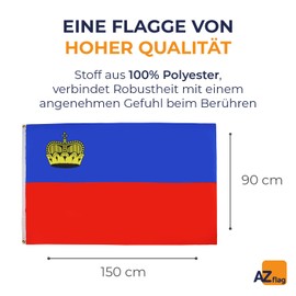 AZ FLAG Liechtenstein Flag 3' x 5' - Landtag flags 90 x 150 cm - Banner 3x5 ft