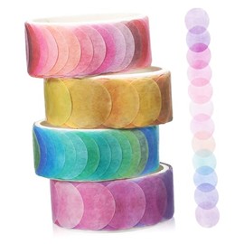 OSALADI 4 Rollos De Cinta Washi Decorativa Con Diseño De Puntos Adhesiva Para Manualidades Scrapbook Y Suministros Para Diario 1.49X1.49X0.70In Cada Rollo