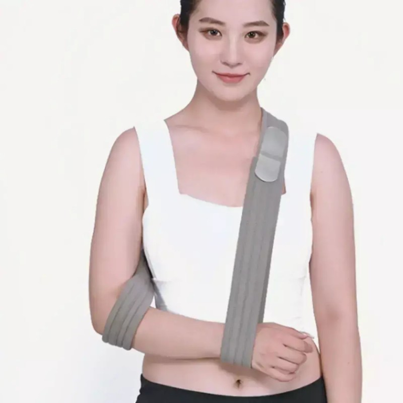 부상 어깨보호 팔고정 스트랩 깁스 기브스 팔걸이 지지대 [그레이 M]
