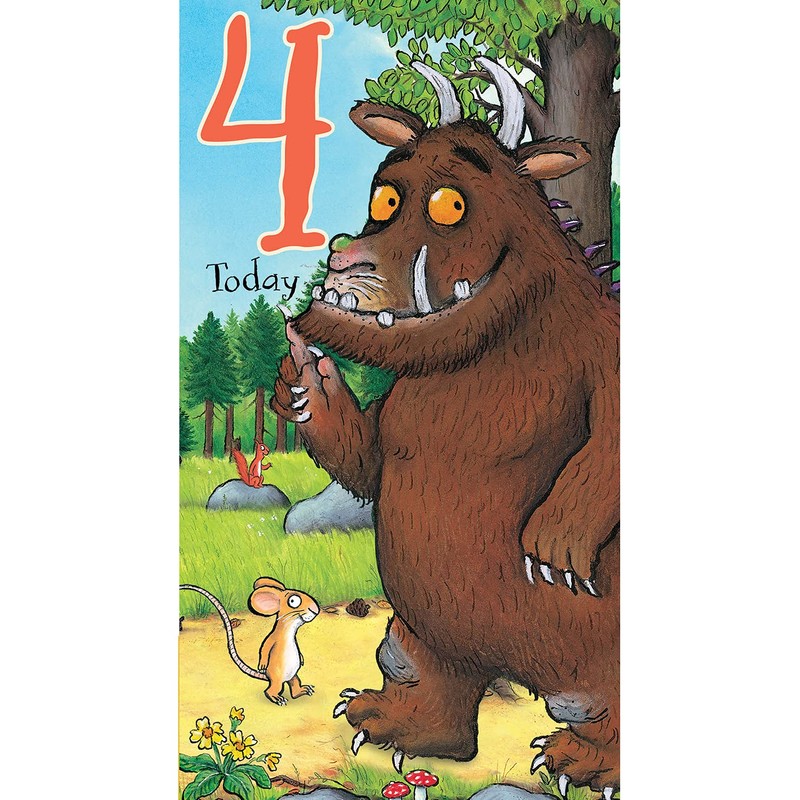 The Gruffalo GR021 "4th" Birthday Card,Multi,232x128mm