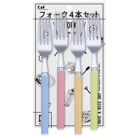 Kai FA5176 KAI Fork, Large, Set of 4, Dot Pattern, Made in Japan