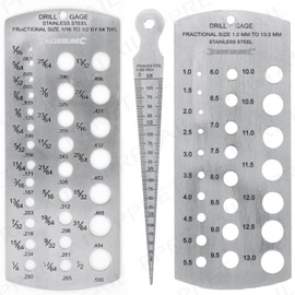 EETools METRIC & IMPERIAL DRILL BIT & TAPERED BORE GAUGE SET Stainless Steel