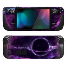 PlayVital Full Set Protective Skin Decal for Steam Deck LCD, Custom Stickers Vinyl Cover for Steam Deck OLED - Purple Deep Space