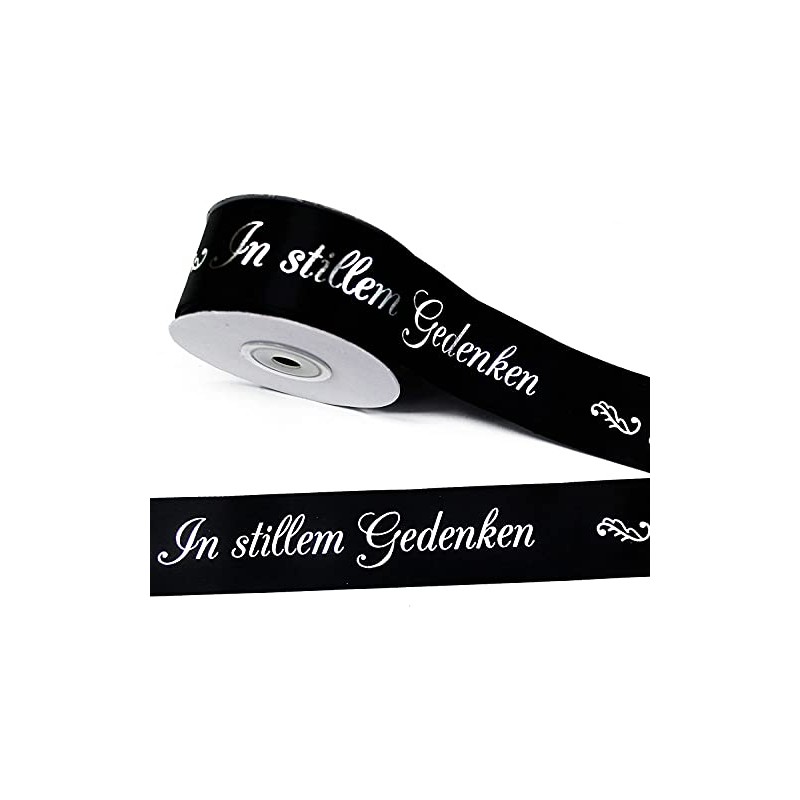 CaPiSo 5 m Mourning Ribbon 40 mm Width Black with