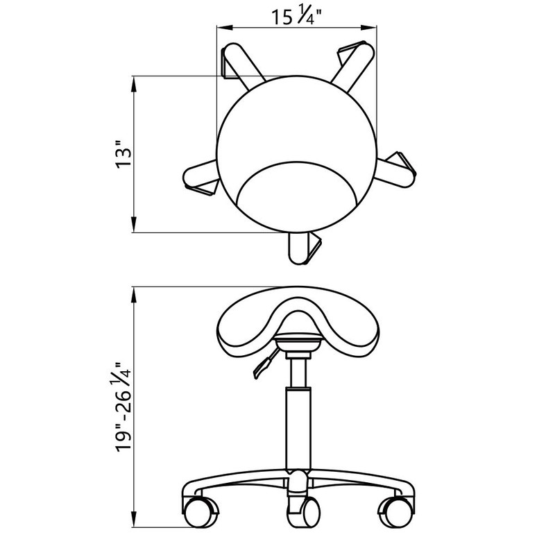 Dir All Purpose Roller Stool Spa Salon Medical Stool NERO