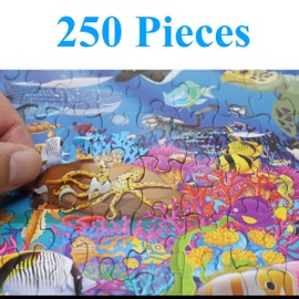 Think2Master Ocean Life 250 Pieces Jigsaw Puzzle. Great Gift Item. 14.2” X 19.3”