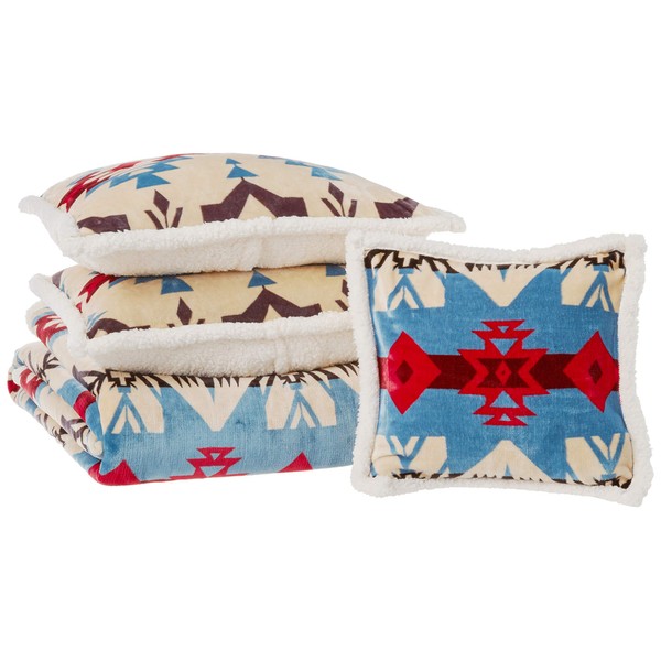 Carstens, Inc Blue River Plush Comforter Bedding Set, Queen,JP581,5