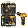DEKO PinkTool 8V Cordless Drill Tool Kit for Women, 126-Piece