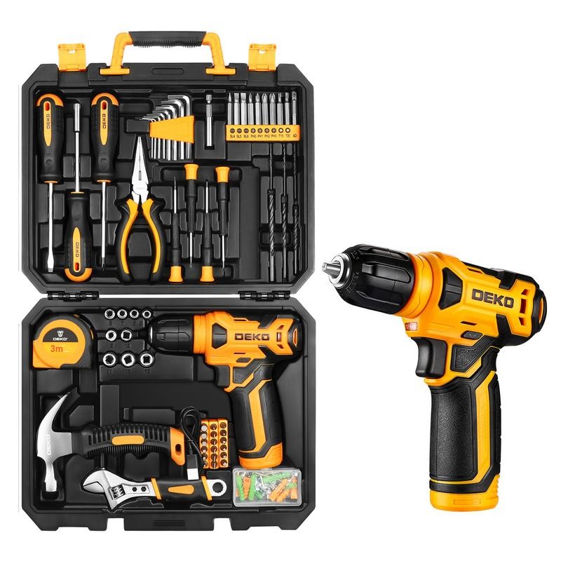 DEKO PinkTool 8V Cordless Drill Tool Kit for Women, 126-Piece