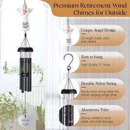 Retirement Gift for Woman 2025-Happy Retirement Gifts for Men,Retired Friends,Coworker,Boss,Teachers,Nurses,Mom,Grandma-Retirement Gifts for Women-Retirement Wind Chime