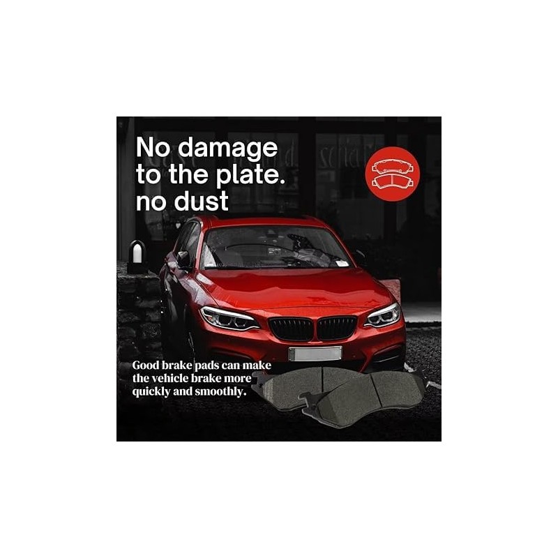 YxpBrake Ceramic Brake Pads Front and Rear Fit for Dodge