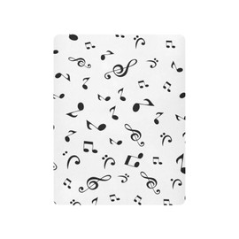 CuwrYet Crib Sheets Baby for Boys Girls Fitted Crib Sheet Super Soft Microfiber Breathable Neutral Toddler Bed Sheets for Standard Size Toddler Mattress 39x27 Inch Music Notes White