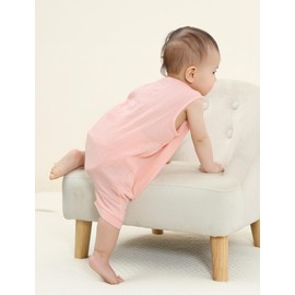 Baby Boys Girls Cotton Sleeveless Romper Jumpsuit Newborn Soft Solid Color One Piece Outfit Pink 6-12 Months