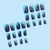 QQPPOLIU Short Press on Nails Square Shape with Sea Wave