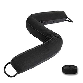 Marwood Under Door Draft Stopper 38 inch Wind Stopper for Door & Window, Removable and Washable Weighted French Air Draft Stopper Triangle Noise Blocker for Bottom of Door with Hanging Loops - Black