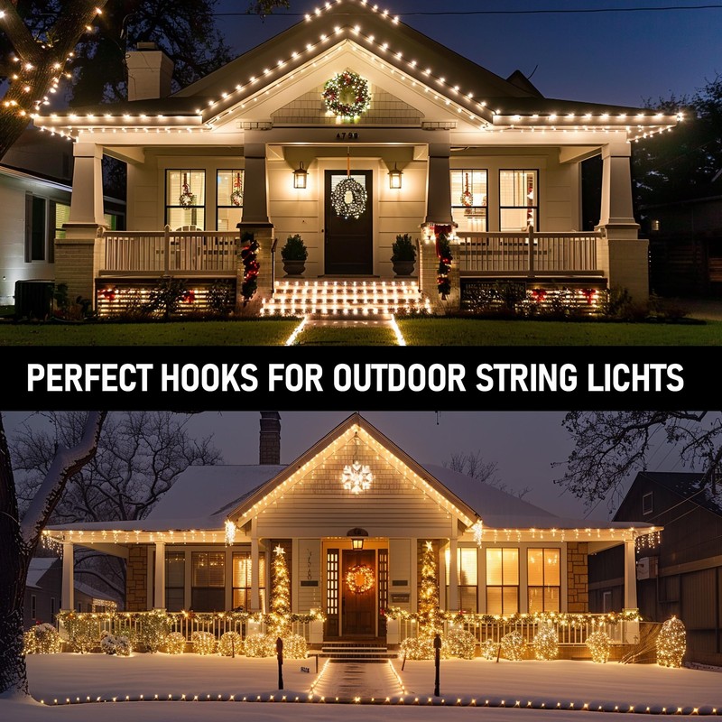 TW SHINE Hooks for Outdoor String Lights Clips, 30 Pack