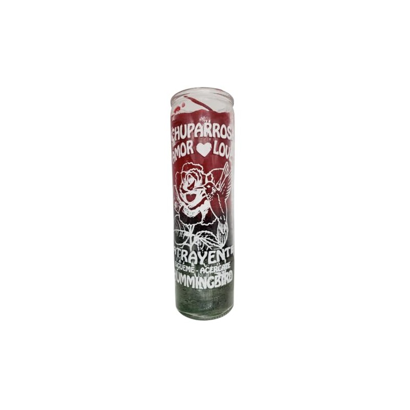 Hummingbird Red and Green 7 Day Ritual Glass Candle