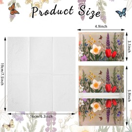 Geyee 50 Packs Facial Tissue Travel Packs Disposable Pocket Tissues for Wedding Guest Travel School Purse Home Supplies, 500 Sheets 3 Ply(Retro Flower)