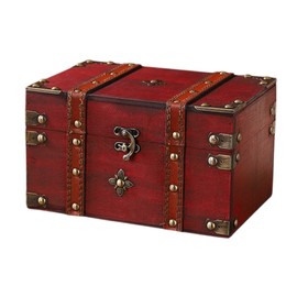 Frediuo Jewelry Storage Box Treasure Box Keepsake Box Trinket Case for Necklaces Bracelets Rings Home Party Decoration Birthday Gift, Red