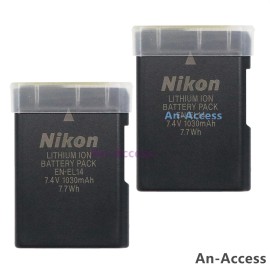 For Nikon 2 Pcs Original Nikon EN-EL14 Battery For D3100 D3200 D3300 D3400 D5500 D5600