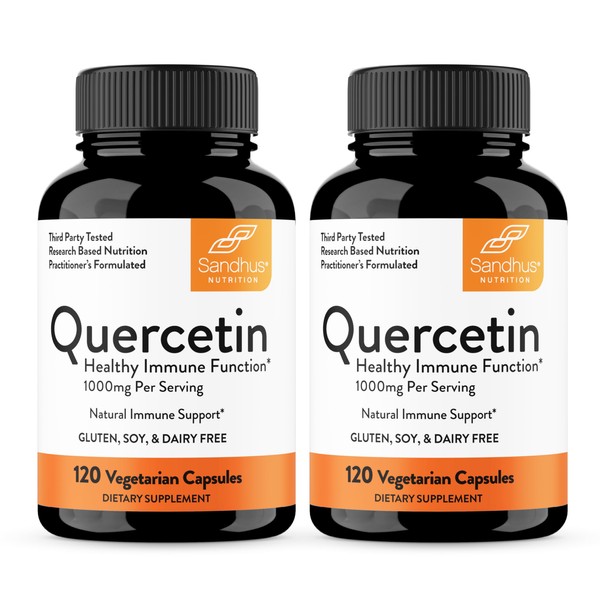 Sandhu's Sandhu's Quercetin 1000mg Per Serving Vegetarian Supplements 120 Capsules