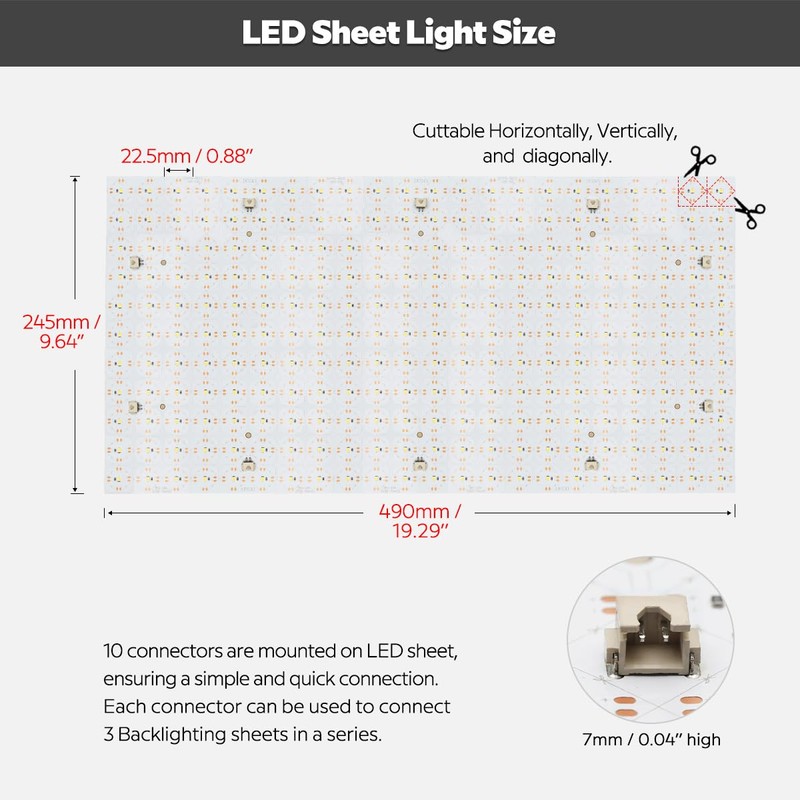 SuperlightingLED 1 Pc 6000K Daylight White LED Sheet for Backlighting,
