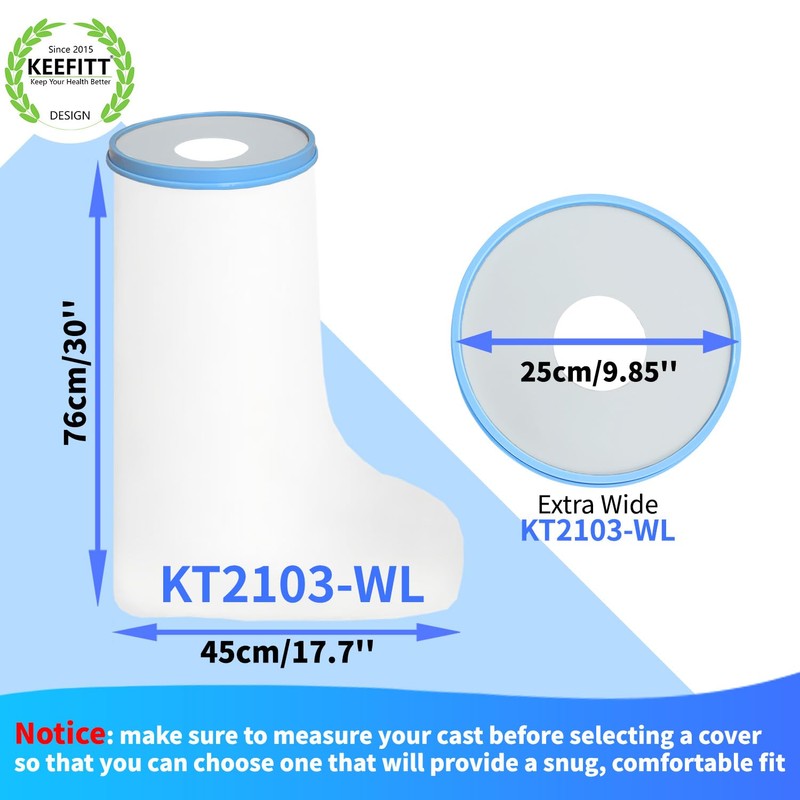 Waterproof Leg Cast Covers for Shower Extra Large Wide, KT2103-WL