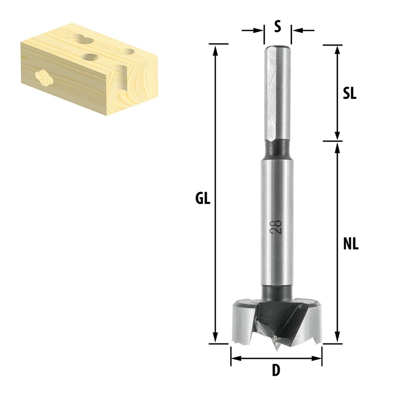 ENT 40051 Forstner Drill Bit "Wave Cutter" Diameter (D) 51