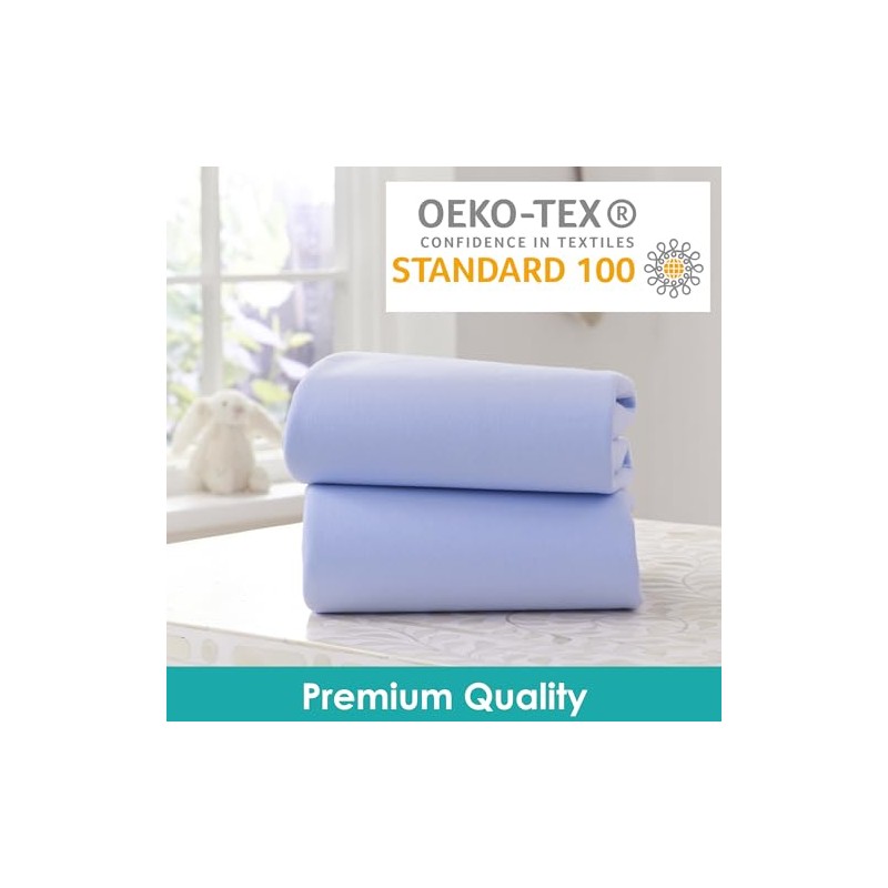 Clair de Lune Moses Basket Cotton Jersey Fitted Sheets (Pack