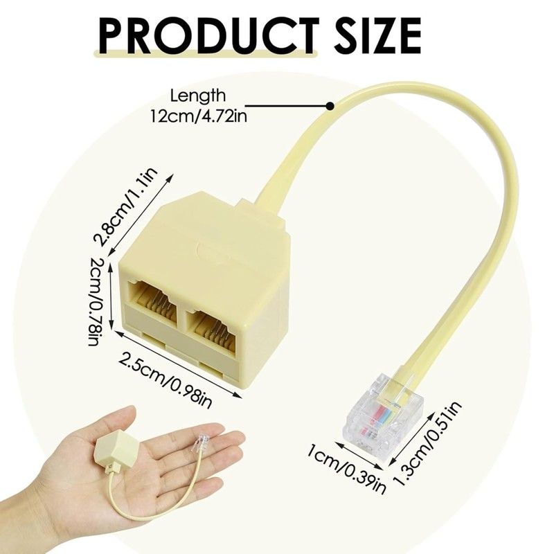OPAX51 2 x RJ11 to Dual RJ11 Splitter Cable 6P4C