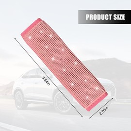 Norkmdi Bling Car Seat Belt Cover, 2PCS Crystal Rhinestone Vehicle Seat Belt Strap Shoulder Cushion Pad for Women, Diamond Automotive Interior Decor Accessories, Universal for Most Cars (Pink)