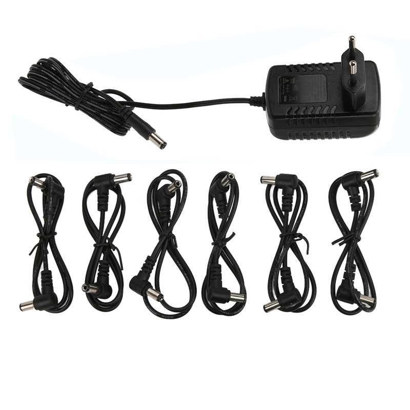 Pedal Power Supply 6 Isolated Outputs Metal Black Electric Equipment