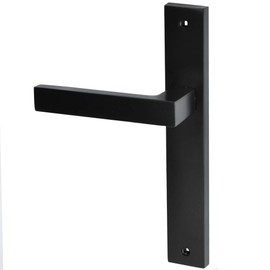 HardwareStore Door Handle Set BB PZ WC Black Matt Long Plate Set for Interior Doors Room Doors Door Handle (L Without Hole)