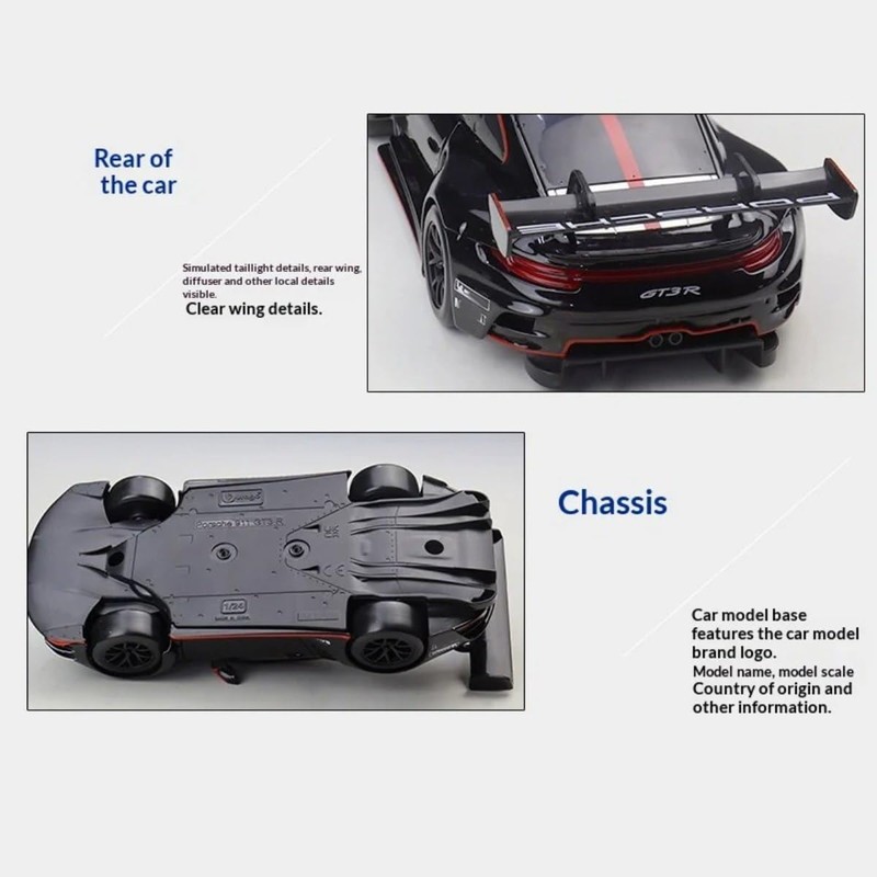 HTLNUZD 1/24 911 GT3 R Alloy Diecast Car, Adult Collectible