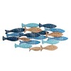 Creative Co-op Wood School of Fish Wall Décor, Distressed Blue