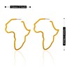 Seakuur African Map Shaped Drop Earrings Stainless Steel Gold Plated