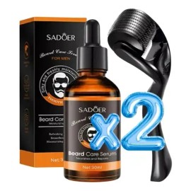 Kit Barba Serum Natural + Rodillo Micro Agujas Crecimiento