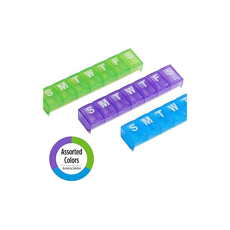 EZY DOSE Pastillero Semanal Grande de Contorno Redondo con 7