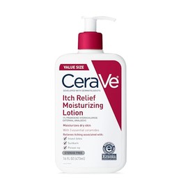 CeraVe Loción hidratante antipicazón con clorhidrato de pramoxina, alivia la picazón con irritaciones menores de la piel, alivio de quemaduras solares
