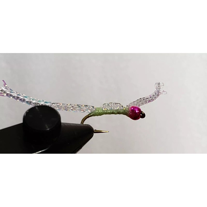 fly-- flies FLY-FLIES-ICE JIGS (* PINK BEAD HEAD GLOW WORWS