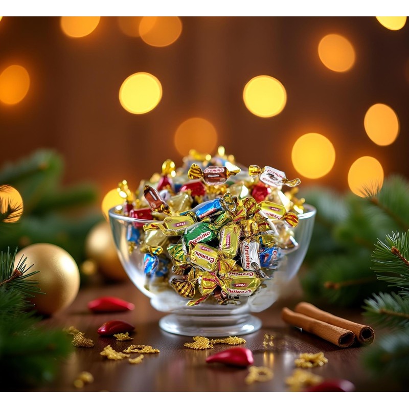 SweetGourmet Cremino Assorted Toffees, Arcor Soft Chewy Foil Wrapped Candy,