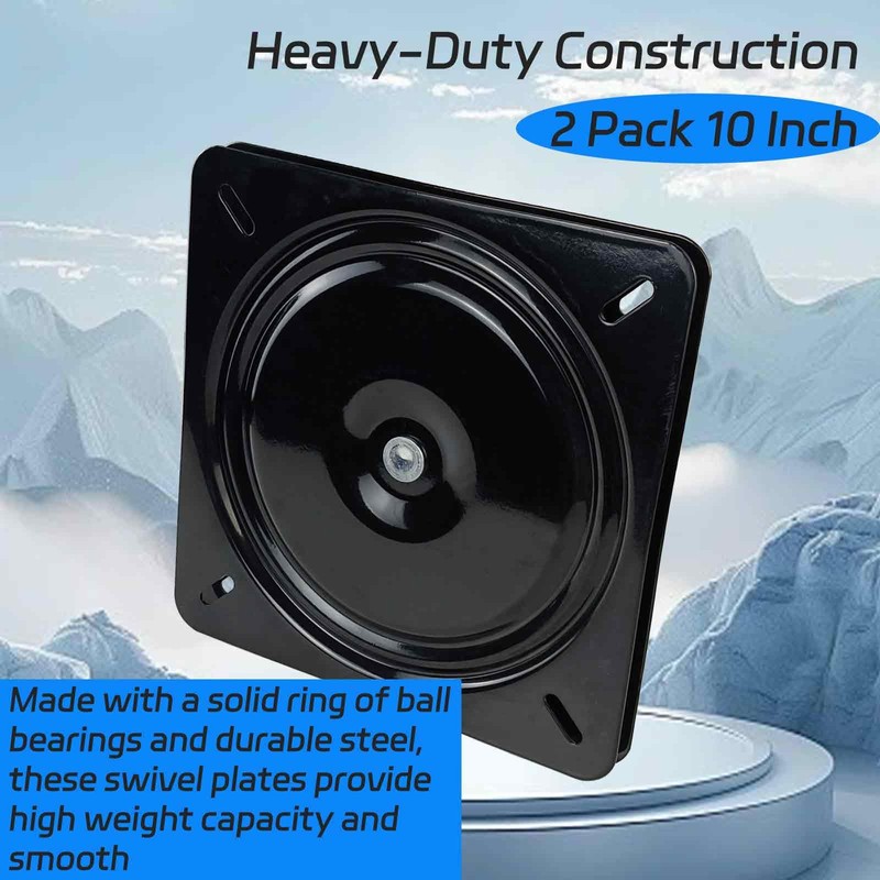 2Pcs 10" Swivel Base Plate Replacement 360° Ball Bearing for
