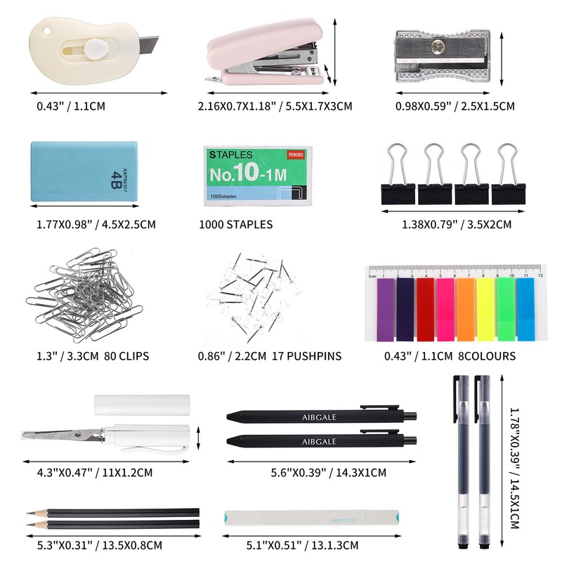 123 Pcs Office Supplies Kit with Desk Organizers, Office Stationery